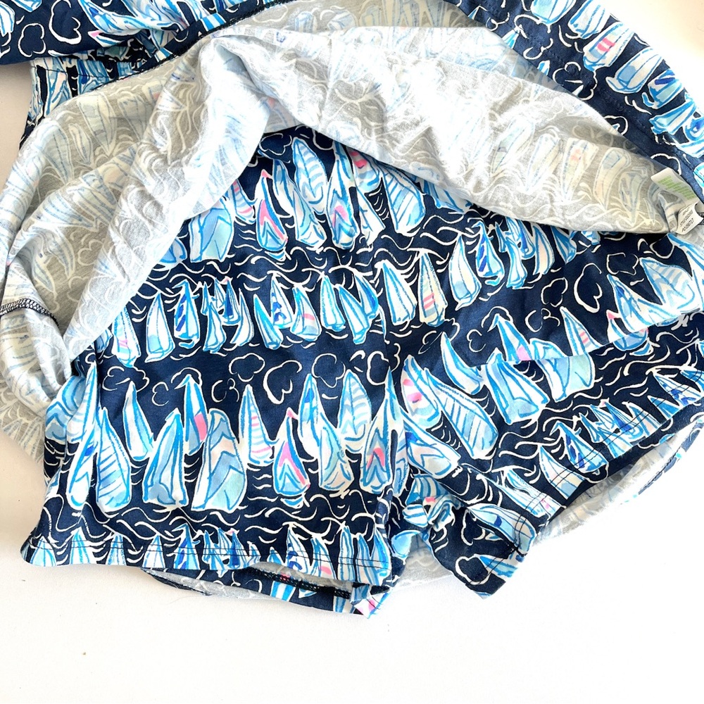Lilly Pulitzer NEW Loro romper shorts womens medium navy blue tide sails preppy - Picture 5 of 10